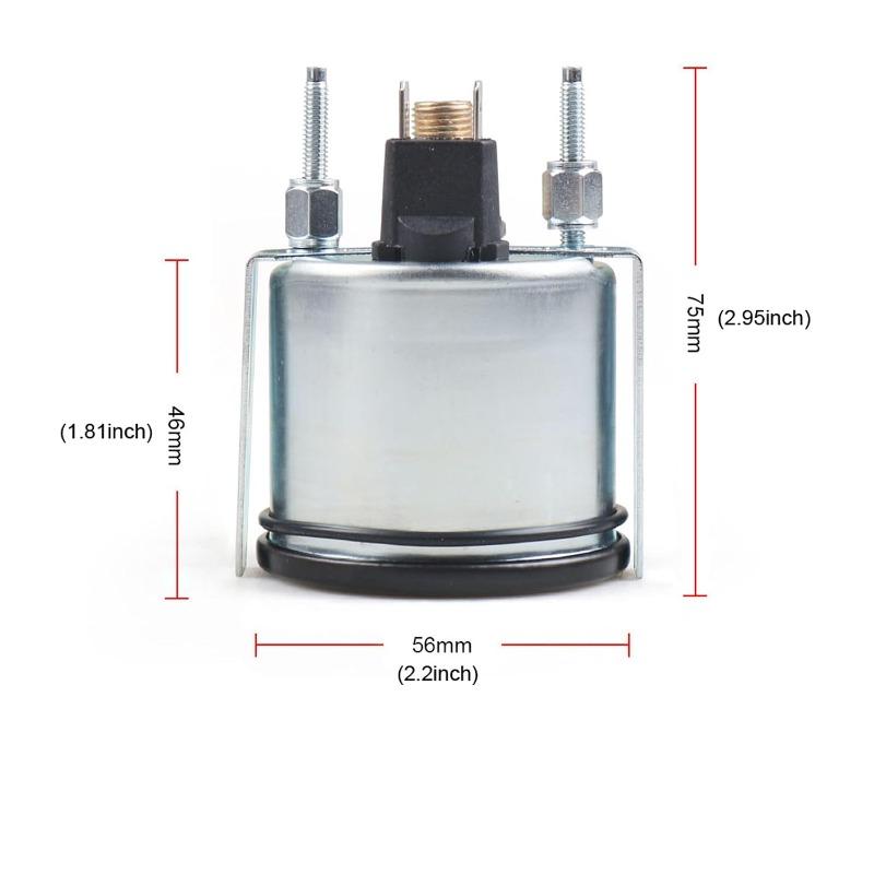 2" 52mm 12V Pointer Mechanical Water Temperature Temp Gauge 40-130℃,110-265℉,Yellow Light Car Meter with Sensor NPT 1/2, 1.8m Wire Length