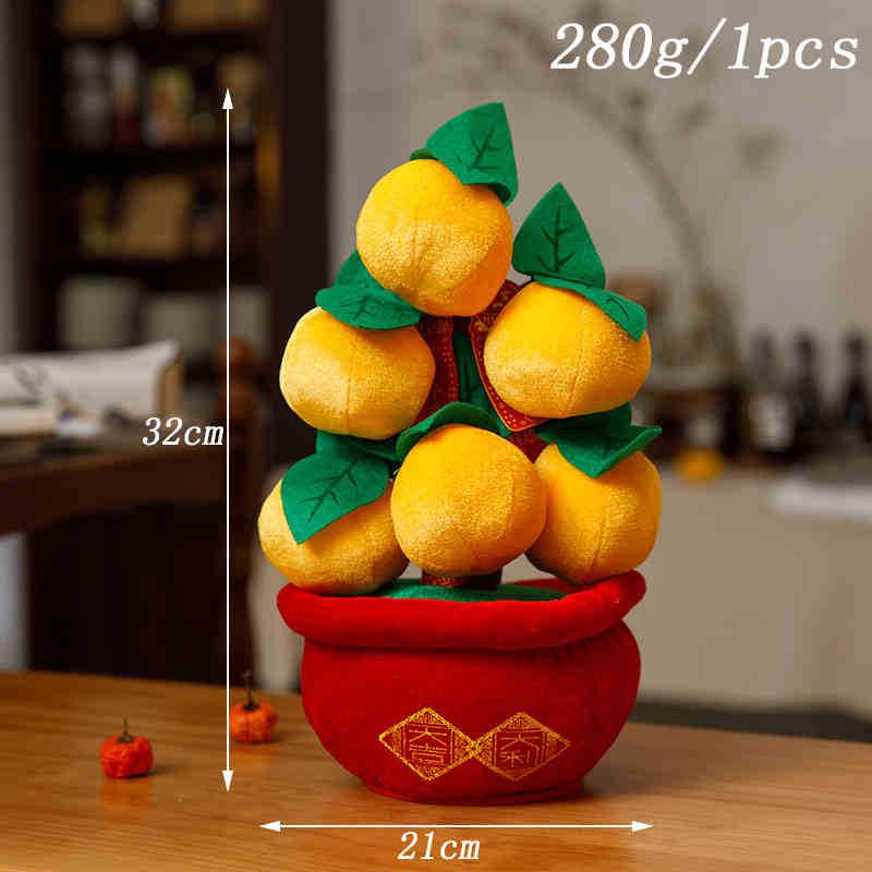 2026 New Year Peach Blossom Orange Tree Ornament - Festive Desktop Decoration & Home Gift for Spring Festival.