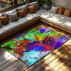 Tuniu Vibrant Abstract Psychedelic Rainbow Swirls Floor Carpet Mat Rug Home Decor