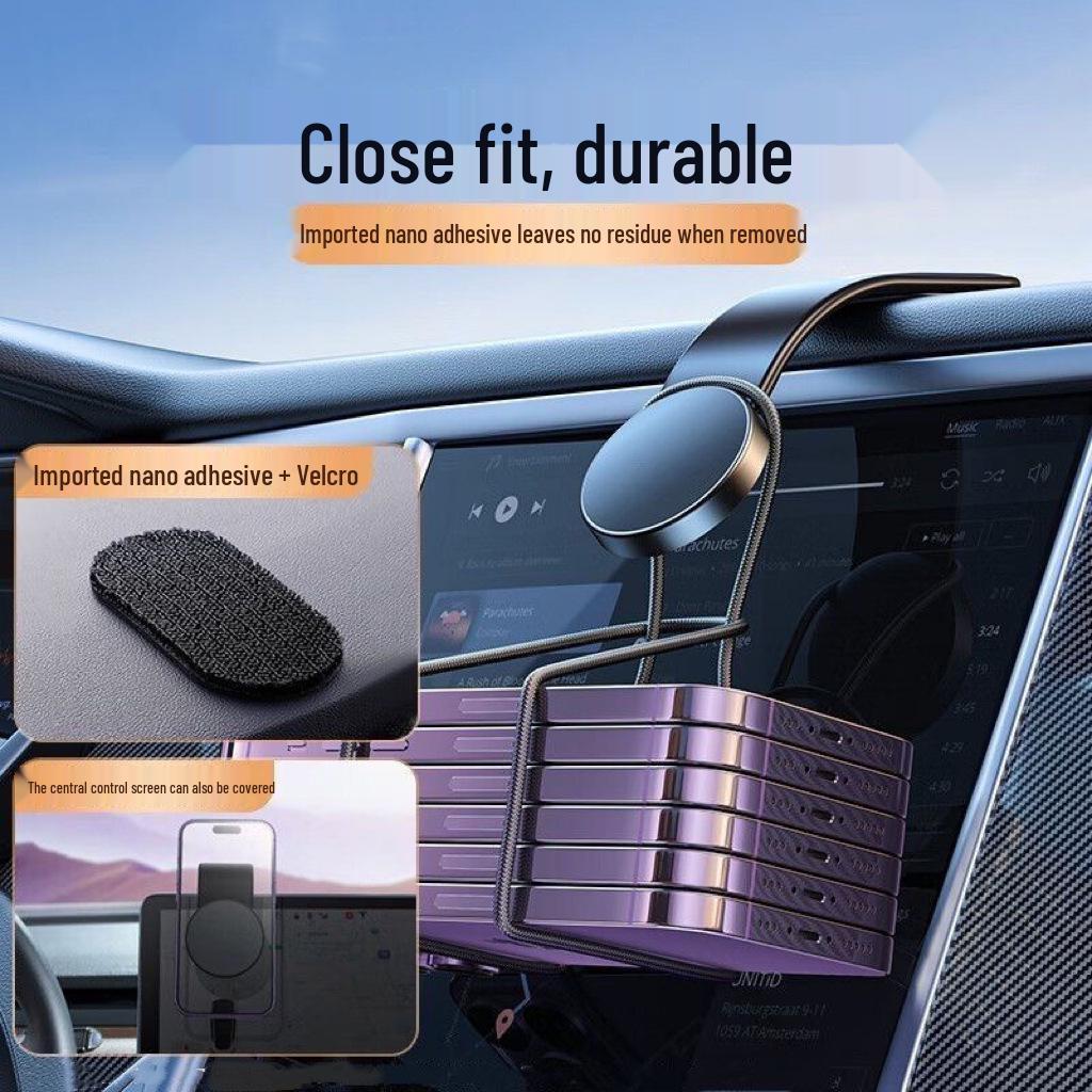 Складной беспроводной автомобильный держатель для телефона MagSafe 15 Вт с магнитной панелью для навигации