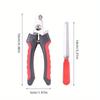 Professional Pet Nail Clipper Set for Dogs & Cats - Ergonomic, Labor-Saving Design with Safety Rounded Tip, Includes Red-Handled Clippers and Metal