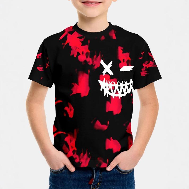 Cartoon Style Short Sleeved 3D Digital Printed Fashion T-shirt for Children Shirt