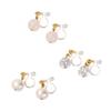 By Yumi Yumi Sienne Natural Metal Allergy Made In Japan [Produced Katsura] Non-pierced Earrings, Pearl, Stone, CZ, Compatible, Ladies, (3-piece Set)