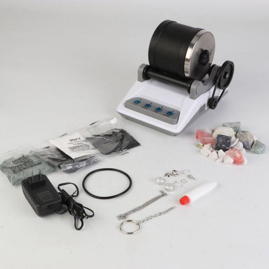 Набор для электрической полировки камня с порошком для шлифовки натурального камня, аксессуары, сделай сам, для детей и взрослых, съемная машина для галтовки камней, для малышей, STEM-образовательный