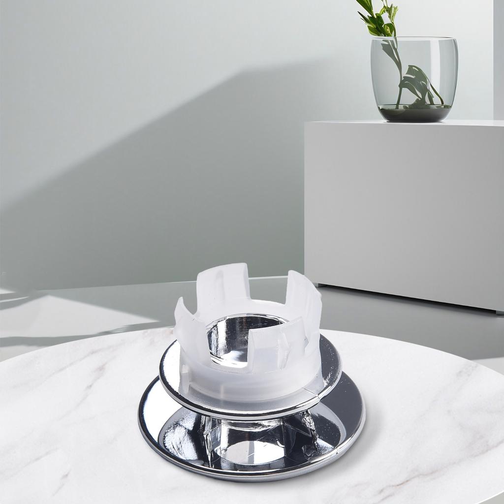 33*11.8mm Hole Overflow Cover Bathroom Basin Silver