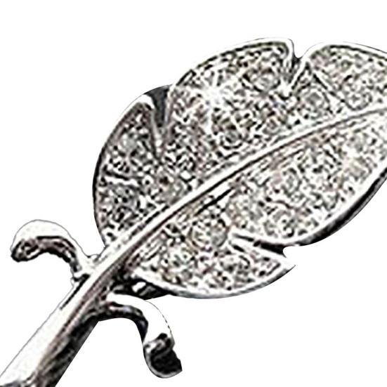 Women Leaf Tone Rhinestone Wedding Gift Brooch Pin