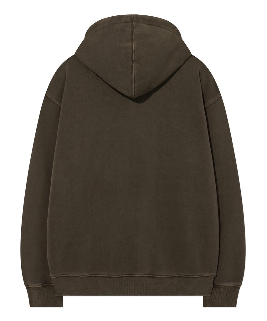 Covernat Pigment Arch Logo Zip-Up Hoodie Brown
