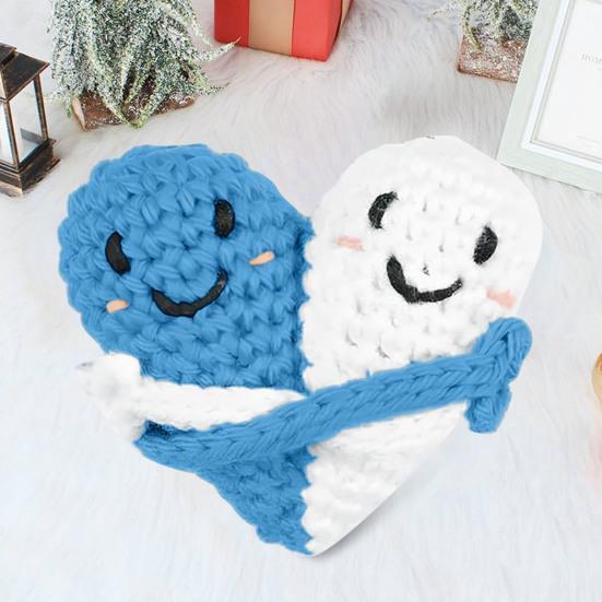 Вязаные крючком карманные сердечки Два обнимающихся сердца Вязаные крючком карманные обнимающиеся сердечки ручной работы