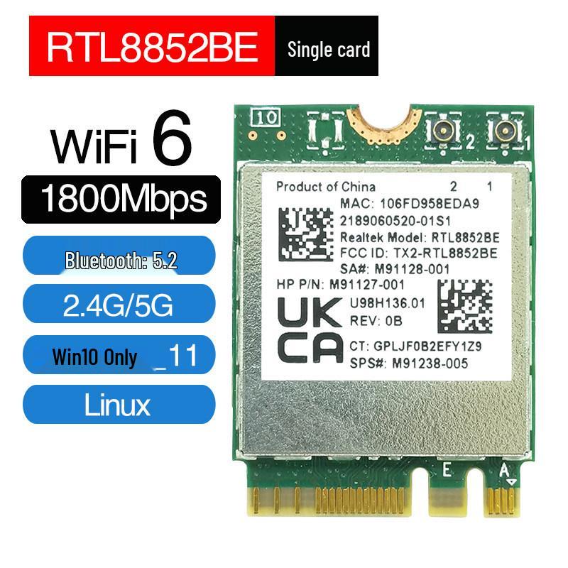 RTL8852AE/BE/CE Wi-Fi 6E Wireless Network Card with 5G Dual-Band and Bluetooth 5.3 for Laptops and Desktops