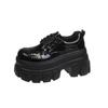 [Fanfna] Thick-soled heightening muffin small leather shoes for women's 2025 autumn new super high-heeled small JK loafers