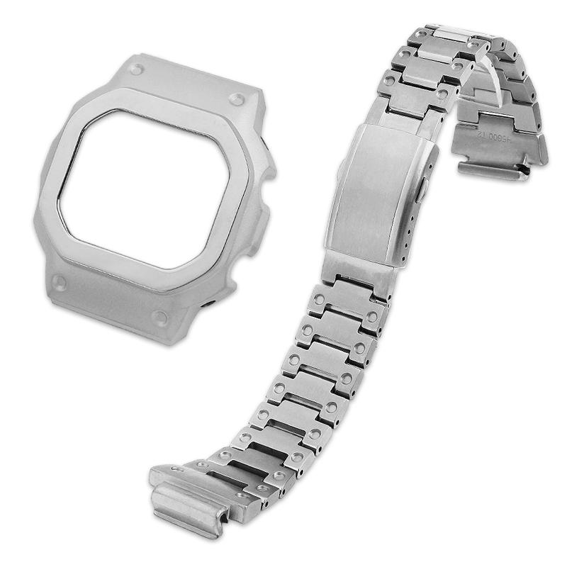 Для Casio Маленькие Квадратные Часы DW-H5600MB Модифицированный Корпус из Титанового Сплава DW-H5600 Легкий Титановый Корпус Браслет Часы Цепочка черный
