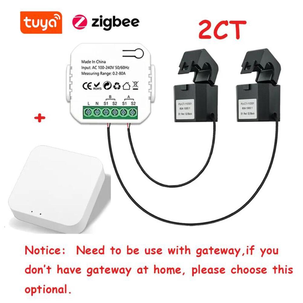 Tuya Wifi/ZigBee Intelligent Energy Meter Solar PV System Power Production Consumption Bidirectional Monitoring Meter APP1CT 2CT