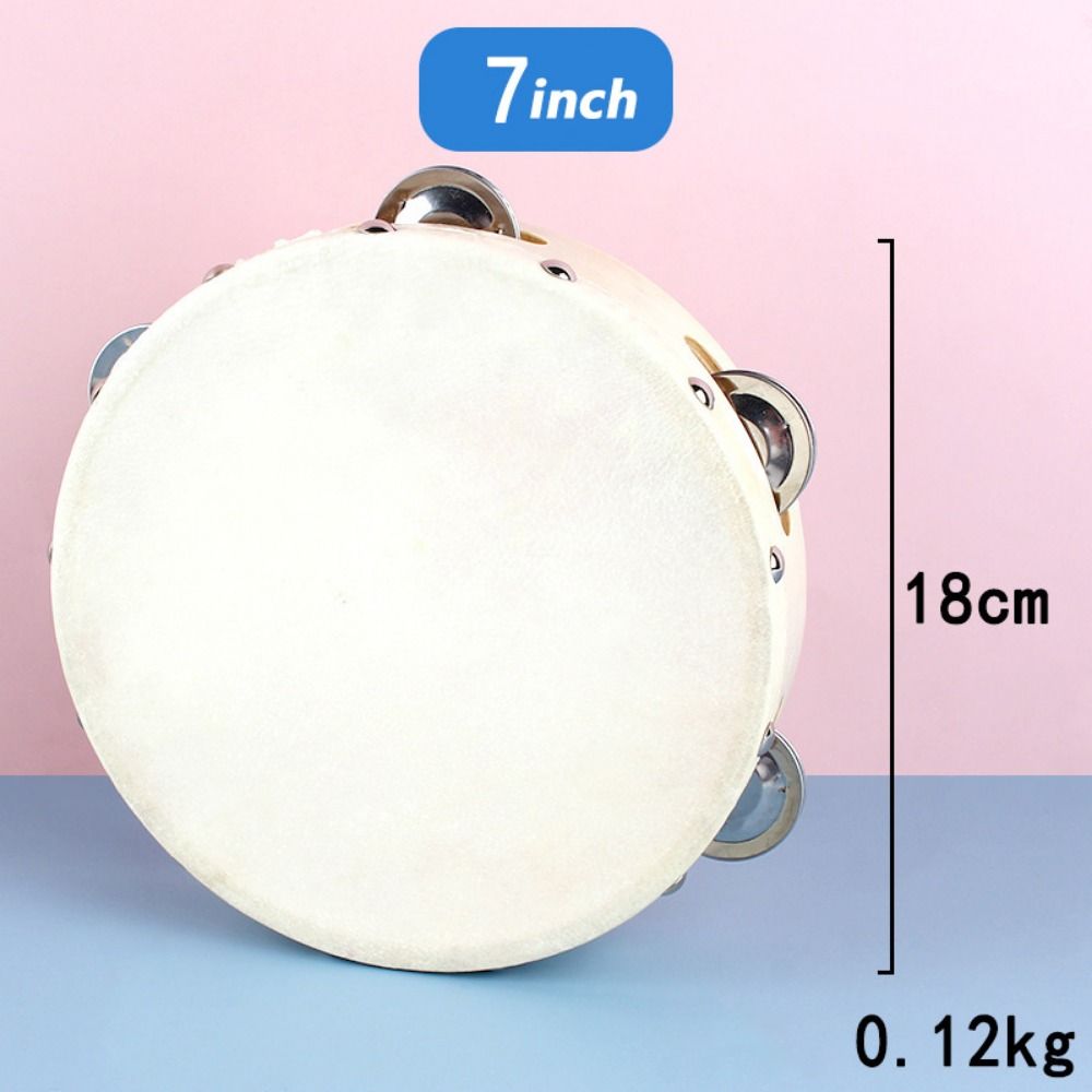 Барабанная мембрана из овчины Тамбурин Деревянный Однорядный Тамбурин Ручной Тамбурин Музыкальные инструменты