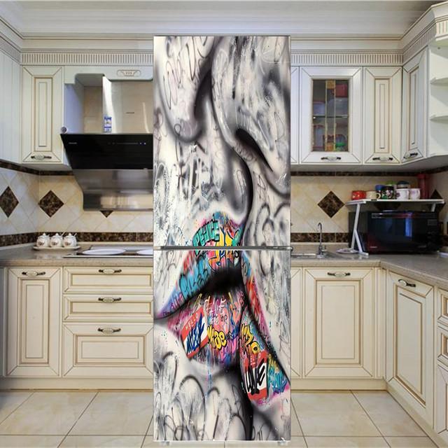 Art New Rose стикер на холодильник с цветочным узором, наклейки на стену, украшение дома, кухня, настенная роспись, декор, современный ремонт