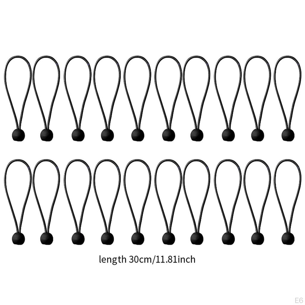 20Pcs Bungee Cord Balls Strap Multifunctional Indoor Outdoor Elastic Tarp Tie for Awing