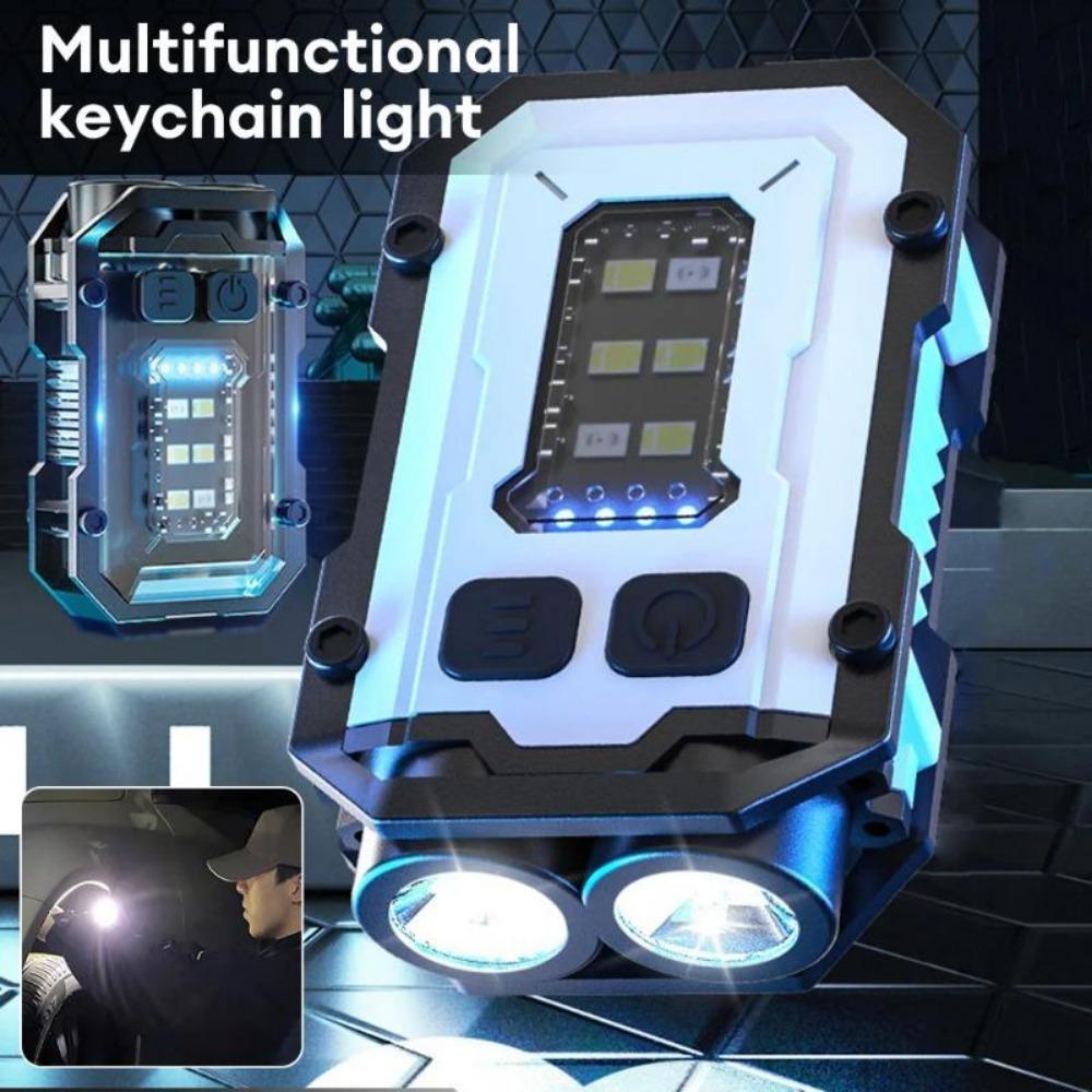 3pcs Super Bright Powerful Pocket Torch Light LED Multifunctional Magnetic COB LED EDC Mini Keychain Flashlight Rechargeable