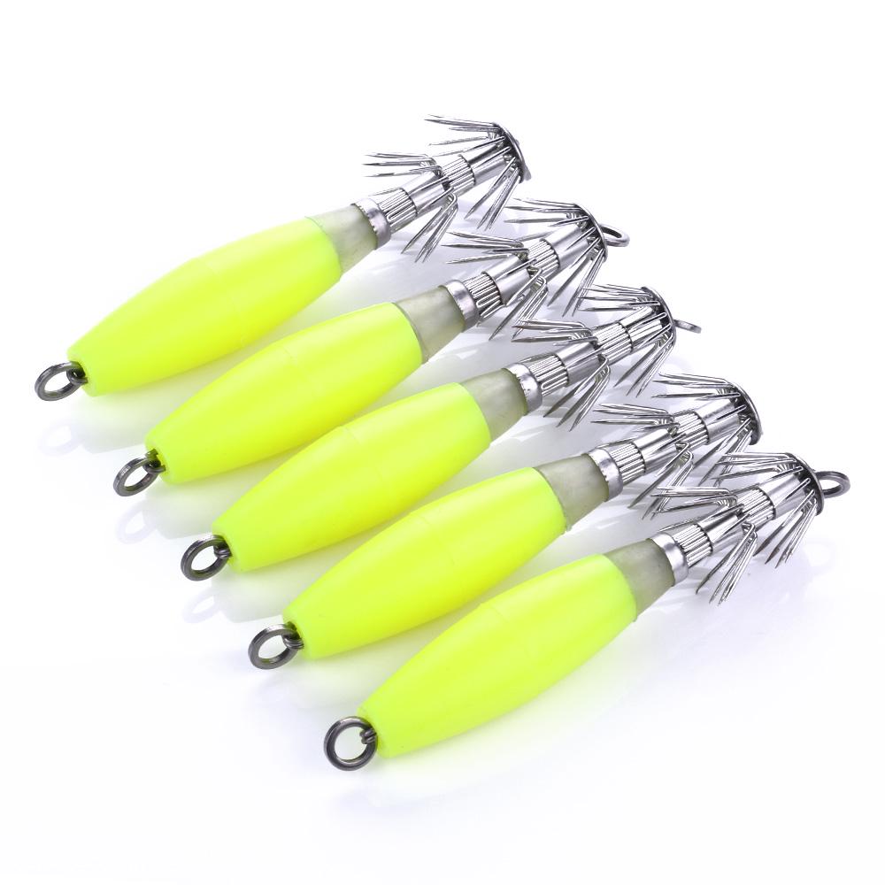 HENGJIA 5pc Squid Jig Wobbler Bionic Perch Pike Trout Fishing Lure Artificial Bait Accessories