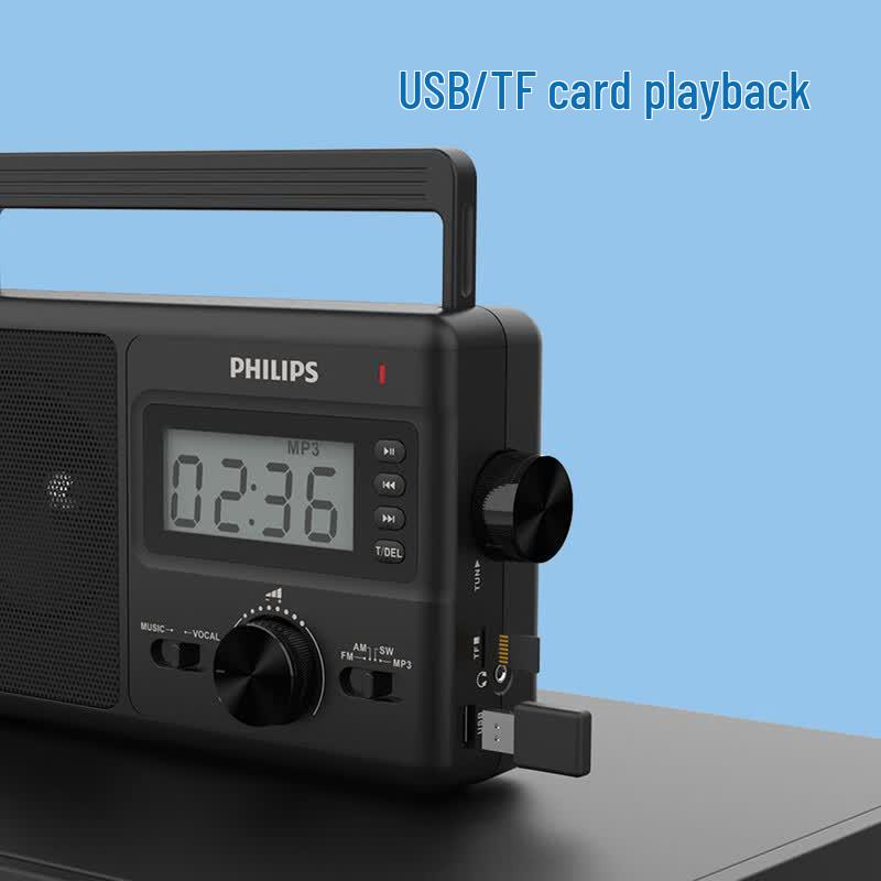 Philips Portable Full-Band Radio Speaker with DSP and TF Card (CN version)