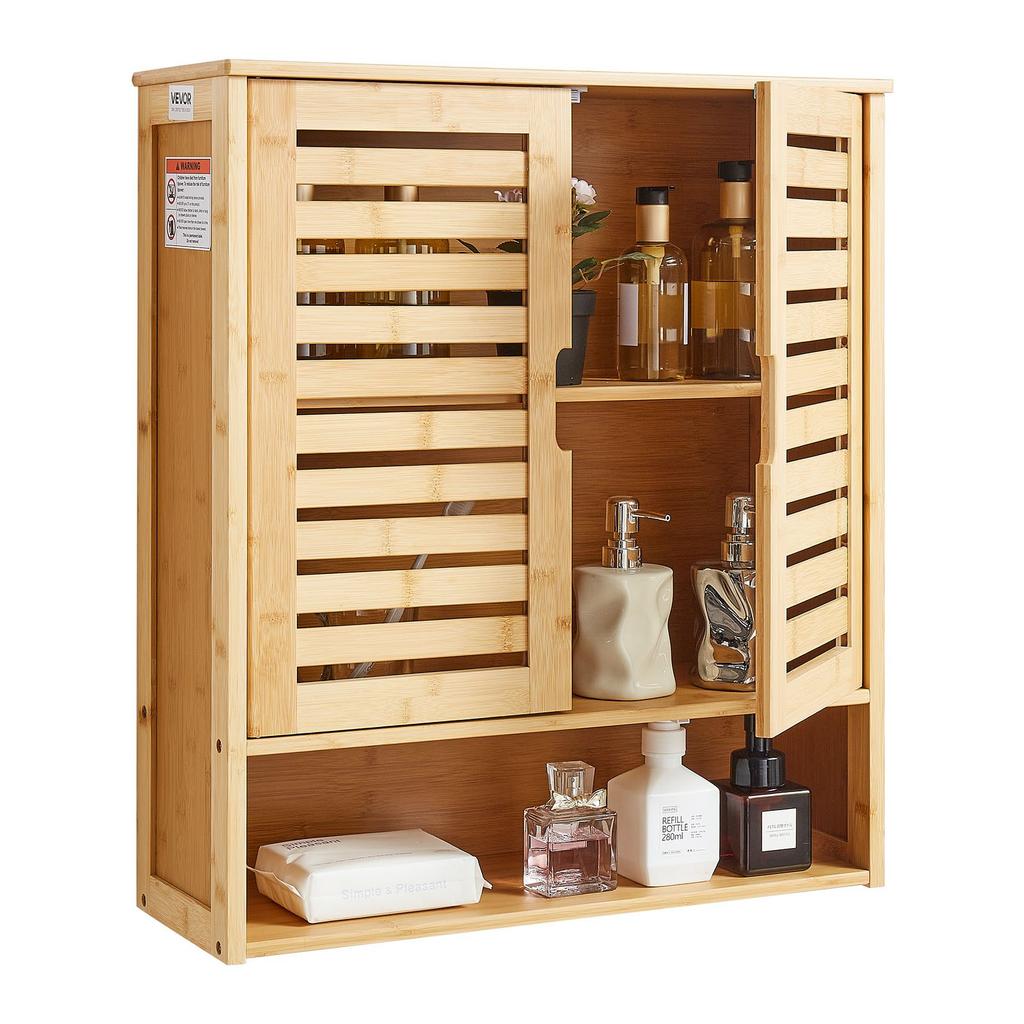 VEVOR Bathroom Wall Cabinet, 2 Doors and Adjustable Shelf, Over the Toilet Storage Medicine Cabinet Wall Mounted