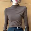 Half High Collar Modal Bottom Shirt For Women Clothes Autumn And Winter Slim Fit Tee Shirt Long Sleeve Office Lady Tshirts 30574