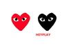HEYPLAY Trendy Unisex Heart Terry Hoodie - Red Heart Classic Pullover