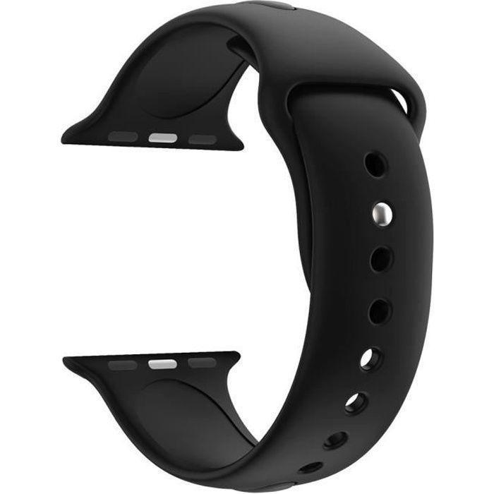 Ремешок для Apple Watch 38 мм 40 мм 41 мм Серия 8 7 6 5 4 3 2 1 SE - Размер S - Мягкий Черный Силикон сменный ремешок Ph