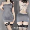 Сексуальный ночной сорочка на подтяжках с завышенной талией, короткая юбка, глубокий V-вырез, клубное искушение, кулиска, облегающий бедра комбинезон, ночное веселое нижнее белье