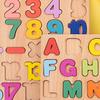 Wooden Alphabet Puzzle Hand-eye Coordination Logical Ability Burrs-free Letters Numbers Wooden Alphabet Puzzle Toys for Children