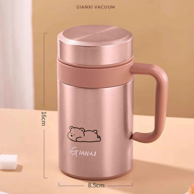 Термокружка Gianxi Женская офисная чашка для чая 316 нержавеющая сталь большая вместимость мужская с ручкой чашка для воды