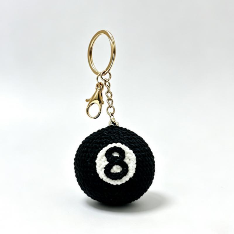 Crochet Ball Key Chain Boy Friends Gift Creative Woven Tennis Football Pendant Cute Knitted Ball Key Ring Sport Balls Series
