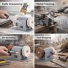 Mini Electric Bench Grinder Sharpener, Stainless Steel Body, Coarse & Fine Wheel, Multi-Function Tool Grinding Machine
