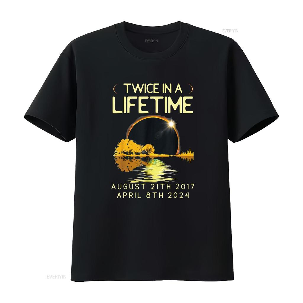 Solar Eclipse T Shirt Twice in Lifetime April 08 2024 Black vintage Washed graphic fashion Comfortable Top For Everyday Wear