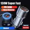 Металлическое автомобильное зарядное устройство 100 Вт, адаптер для сверхбыстрой зарядки Pd 30 Вт, Usb C с дисплеем для Iphone 14 13 Pro Max 12 11 Xiaomi Samsung Oppo