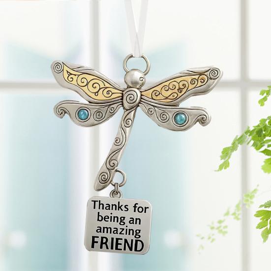 Yousheng Friendship Dragonfly Ornament Dragonfly Hanging Decoration with Sentimental Quote Friendship Keepsake Gift for Best Friends