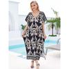 Плюс Размер Женщин Пляжный Принт Свободное Платье Накидка