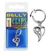 Steel Heart Belly Button Fake Piercing Jewelery with a Clip, Dummy Piercing.