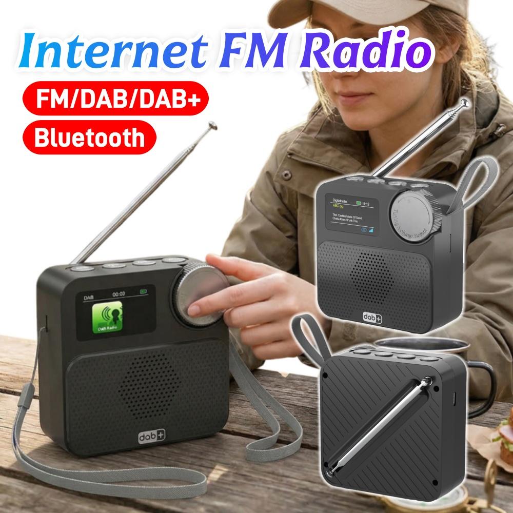 Интернет-радиоприемник FM с поддержкой Bluetooth, перезаряжаемый Wi-Fi радиоприемник с цветным дисплеем 1,47 дюйма, внешняя антенна, портативный FM-радиоприемник