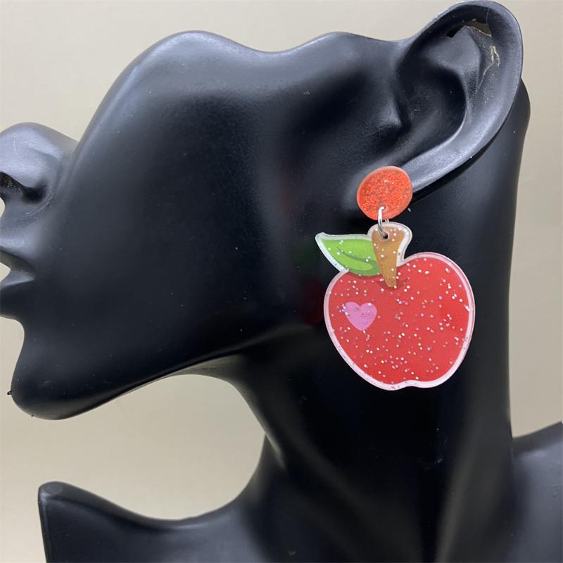 New Lovely Fruit Earrings Mango Strawberry Watermelon Fruit Earrings Sparkling Acrylic Earrings Jewelry Accessory Gifts