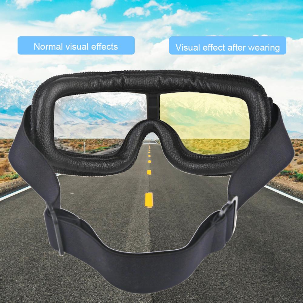 Мотоциклетный шлем, очки в стиле ретро, ​​складные мотоциклетные очки, ветрозащитные защитные очки для мотокросса, винтажные кожаные велосипедные очки