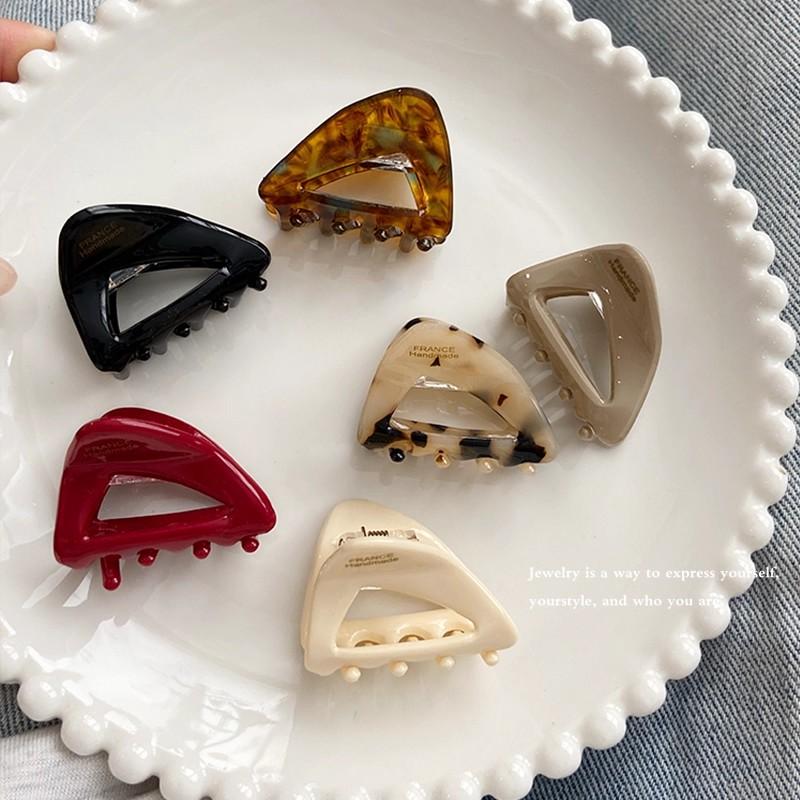 French Triangle Aectate Mini Hair Claw For Women Girls Sweet Hair Ornament Claw Clip Hair Clip Hairpin Hair Accessories
