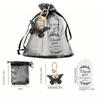 6Set/Pack Gradient Design Butterfly Keychain Gift Set Brown Cards Party Gift Bag Organza Drawstring Bags Party Favor