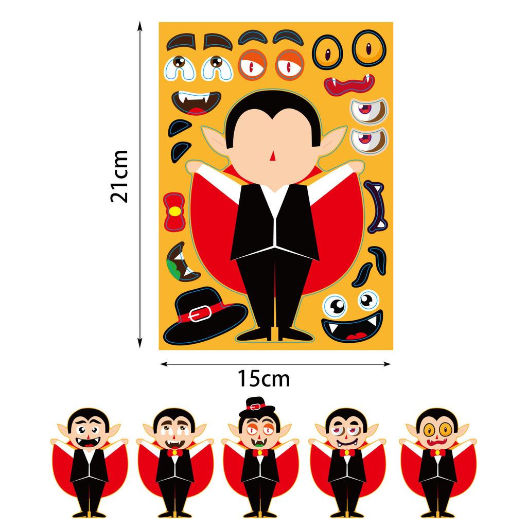 Красочные Xh061 Хэллоуин Сделай сам Наклейки-пазлы с тыквами для детского творчества