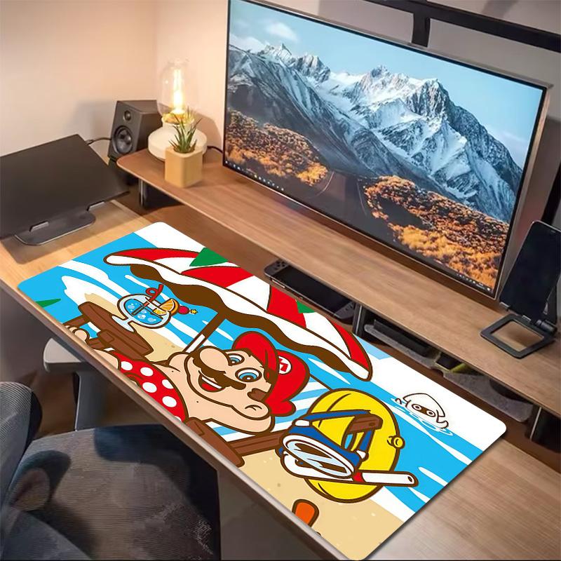 Super Mario2 Print Cushion Non-slip Laptop Tablet Big Mousepad XXL Mat Mini PC Playmat With Lock edge