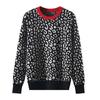 Women Sweaters Leopard Knitted  Contrast Color Pullovers C- 026