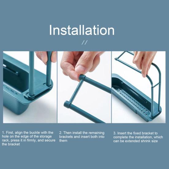 Полка для хранения раковины Вешалка для полотенец Расширяемая Телескопическая конструкция Вентиляция Дренаж Простая установка Многофункциональный