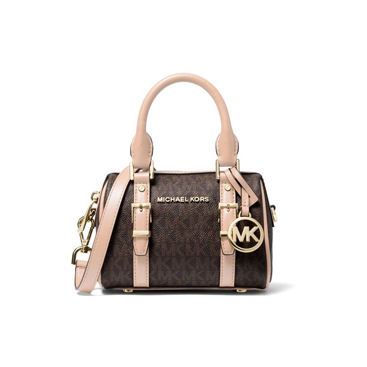 Michael Kors Серия Bedford Классическая Монограмма Застежка-молния Кожаная Сумка-Бостон Женские Сумки 32F9G06C0B-266