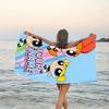 1pc Powerpuff Beach Towel with Custom Name, Beach and Seaside Swimming Pool Equipment, Fashion Pattern, Rectangular, Travel Essential