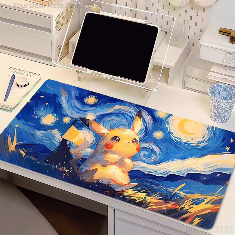 Mouse Pad Professional eSports Game Players Speed Lock Edge Rubber Extended Desk Mat PPokemon Pikachu xxl Mousepad Keyboard Mat