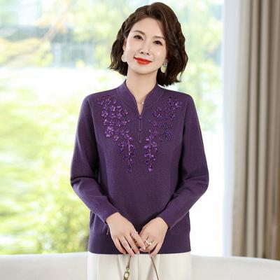 Темпераментный топ для женщин среднего и пожилого возраста по знаку зодиака, одежда для мамы на осень, новый пуловер, красный свитер, модная благородная базовая рубашка