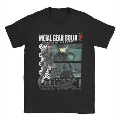 Футболка мужская Solid Snake Metal Gear Solid 2, забавные футболки, футболка с коротким рукавом и круглым вырезом, 100% хлопок, одежда для подарка на день рождения